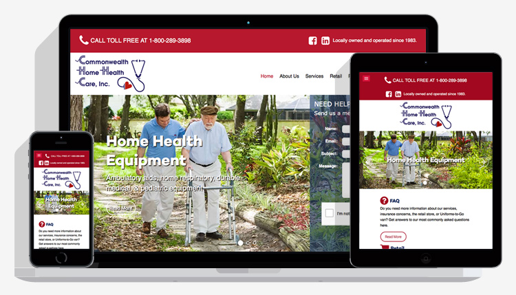 Commonwealth Home Healthcare responsive website design