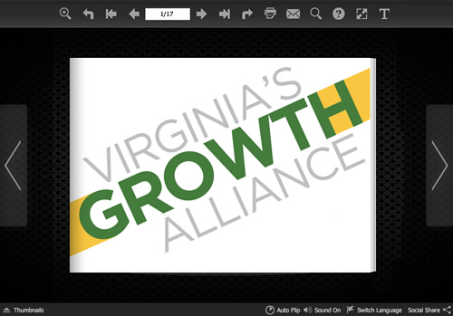 Virginia's Growth Alliance interactive booklet for site locators